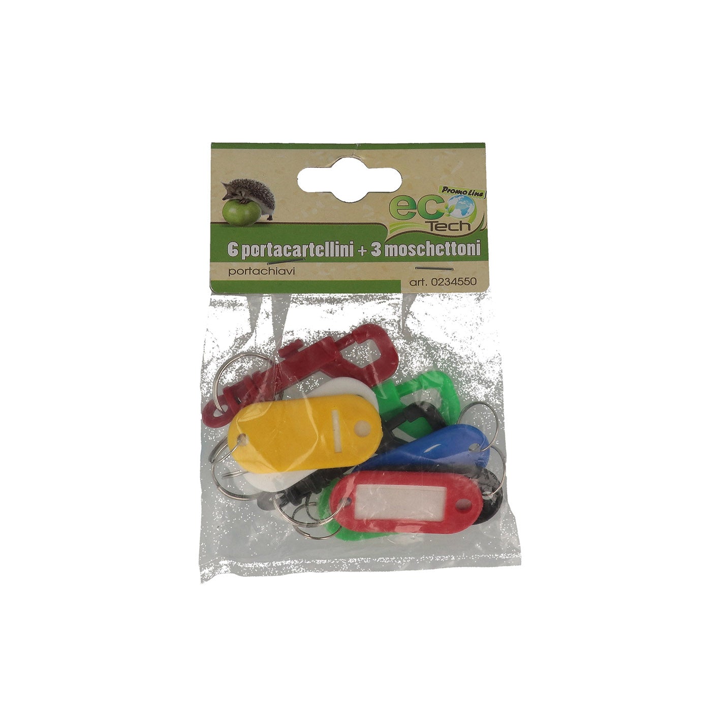 Moschettoni e portacartellini 9 pz