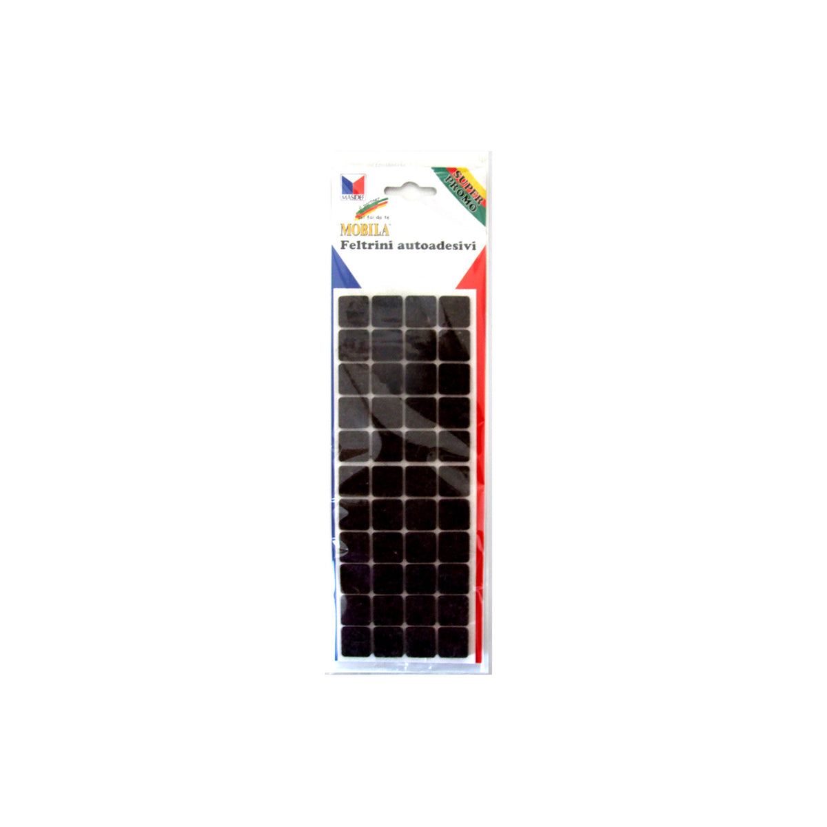 Feltrini quadri marroni 20x20 mm. 44 pz.