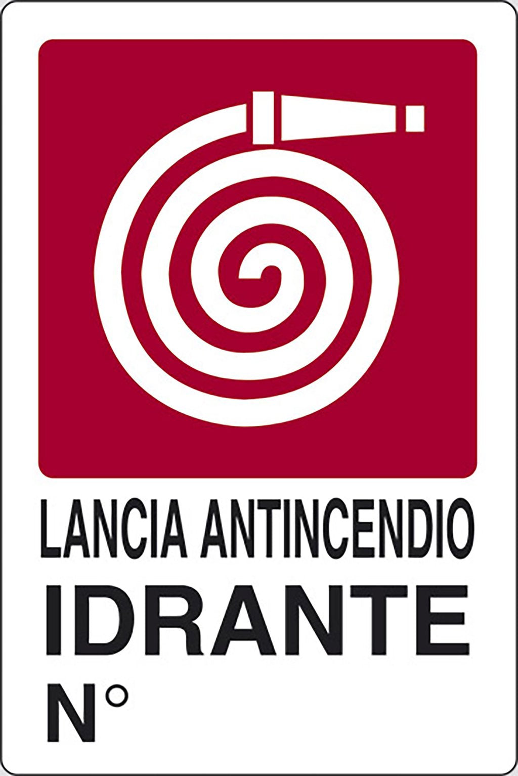 START Cartello Lancia antincendio idrante N? luoghi pubblici 30CMx20CM