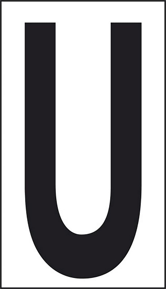 Adesivo lettera U abitazioni uffici luoghi pubblici 10CMx5,6CM