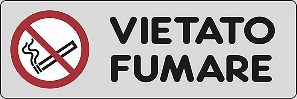 Adesivo Vietato Fumare No Smoke ambienti pubblici 15CMx5CM