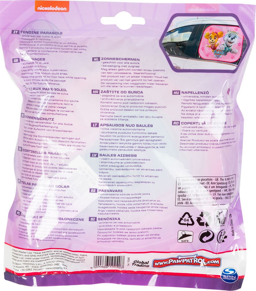 Tendine auto Paw Patrol rosa Parasole laterale bimba 2 pezzi