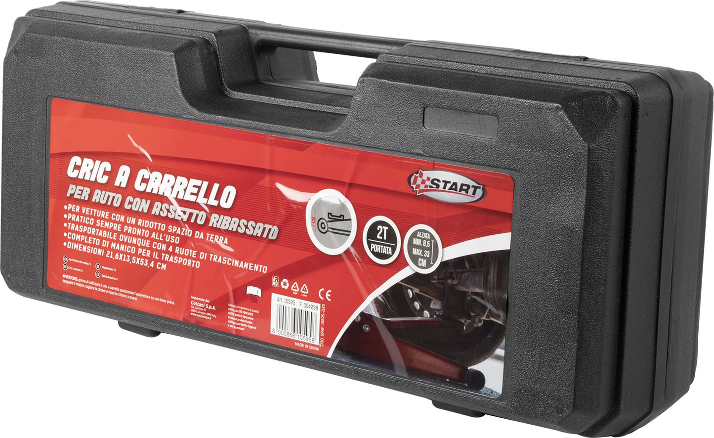 START Cric a Carrello per Auto con Assetto Ribassato 2T - Sollevamento Sicuro
