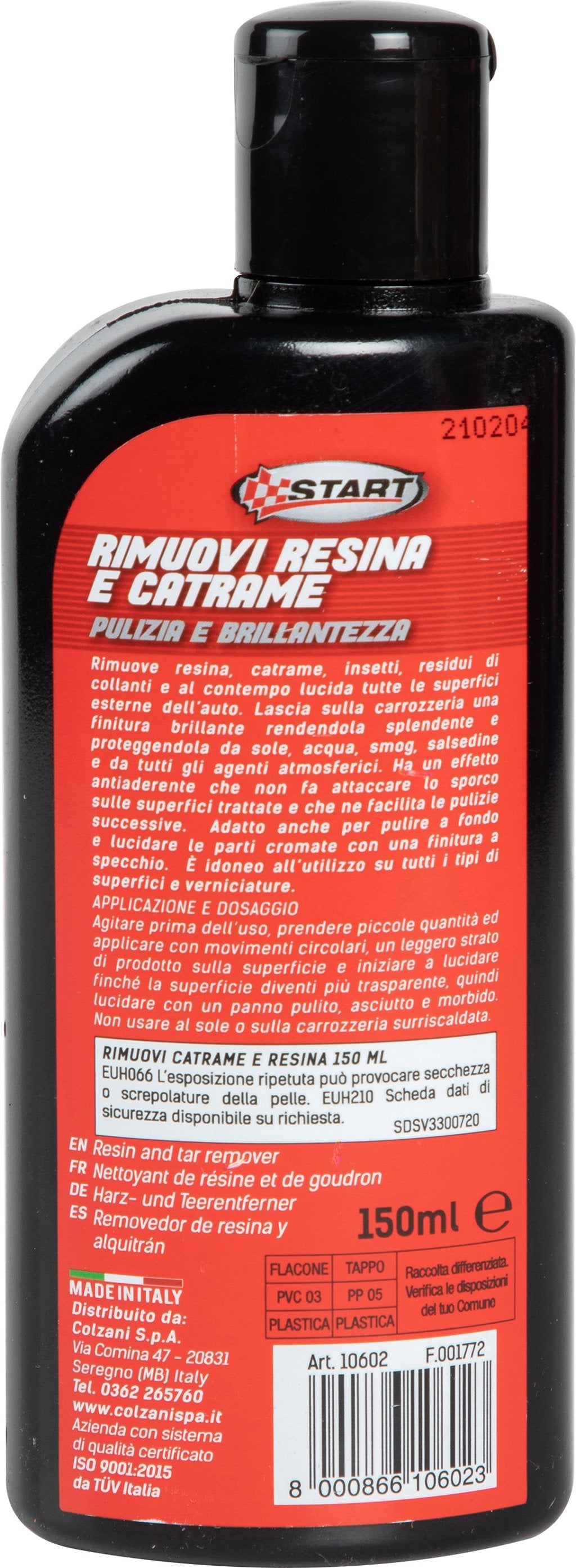 START Rimuovi resine e catrame 150ml Accessorio Originale Uso Quotidiano Auto