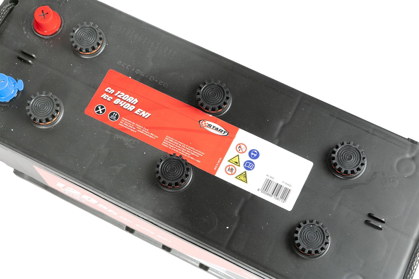 START Batteria Per Autocarro 120Ah 12V 840A Polo Positivo Sinistro Originale