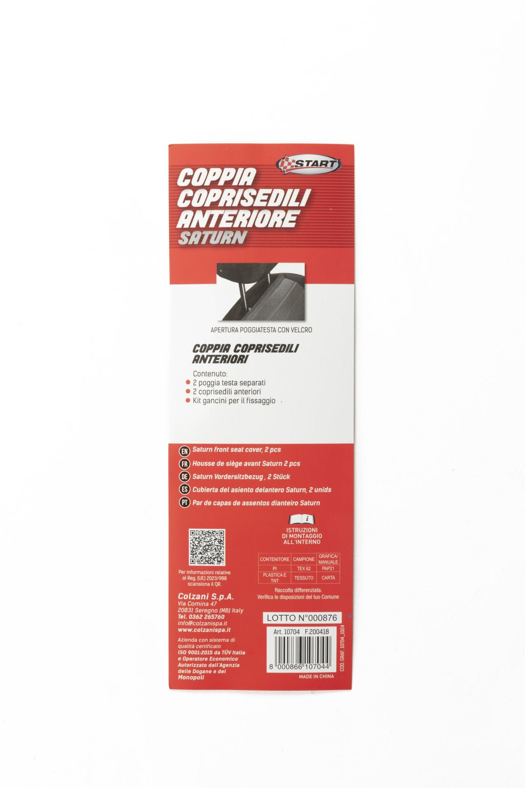 START Coppia coprisedili anteriori Saturn auto universale airbag poliestere