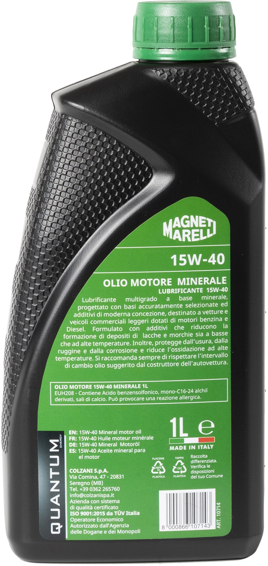 QUANTUM ENERGY Olio Quantum Marelli 15W40 Minerale 1L Lubrificante Auto