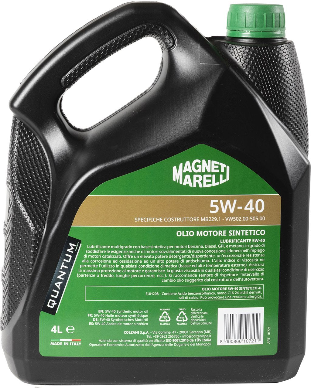 QUANTUM ENERGY Olio Quantum Marelli 5W40 Sintetico 4L Olio Motore Auto Alte
