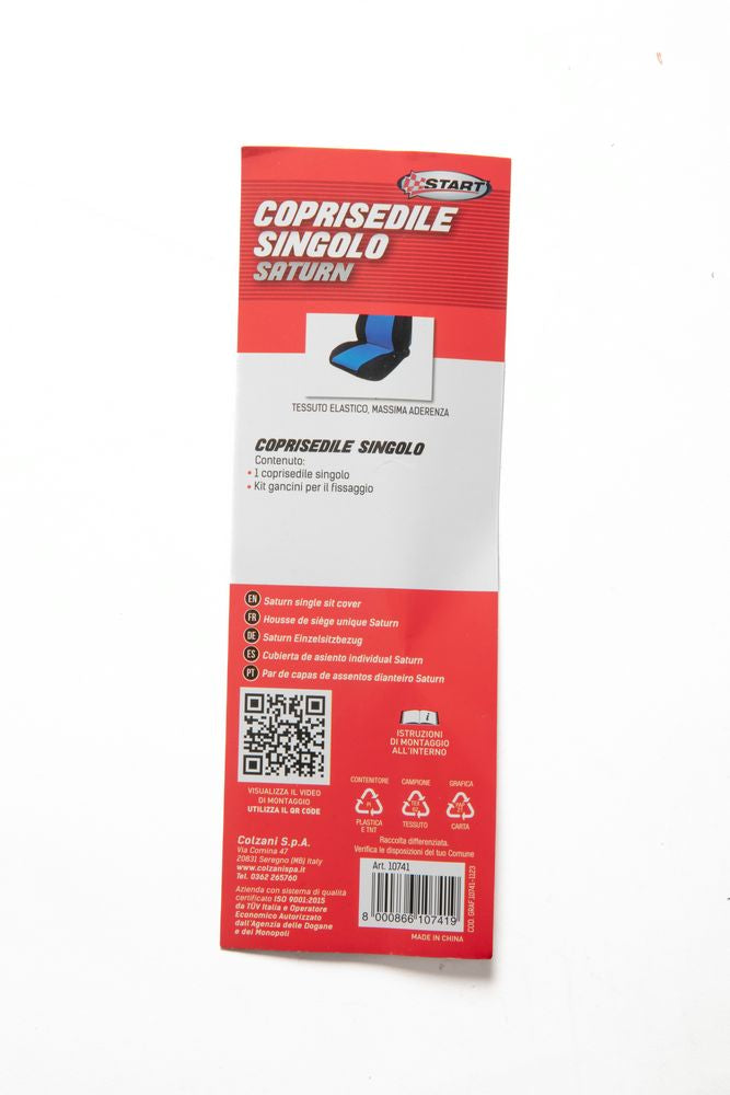 Coprisedile singolo anteriore auto Stretch nero/blu protezione sedile