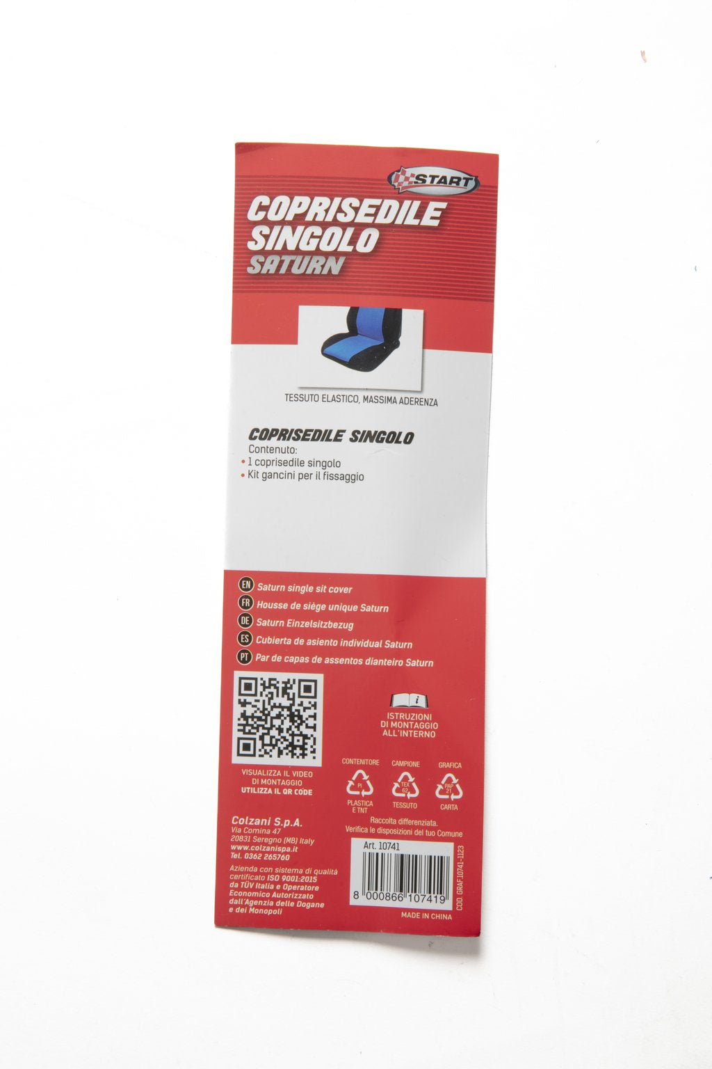 START Coprisedile singolo anteriore auto Stretch nero/blu universale protezione