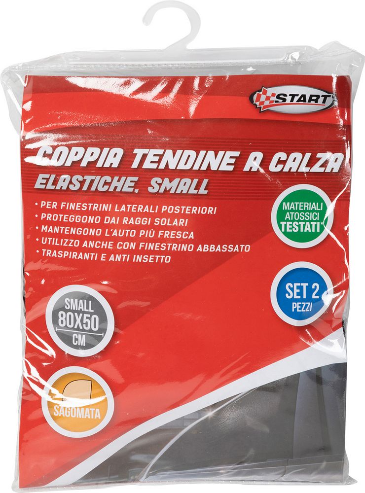 Coppia tendine laterali posteriori auto a calza Small 80x50cm elastiche
