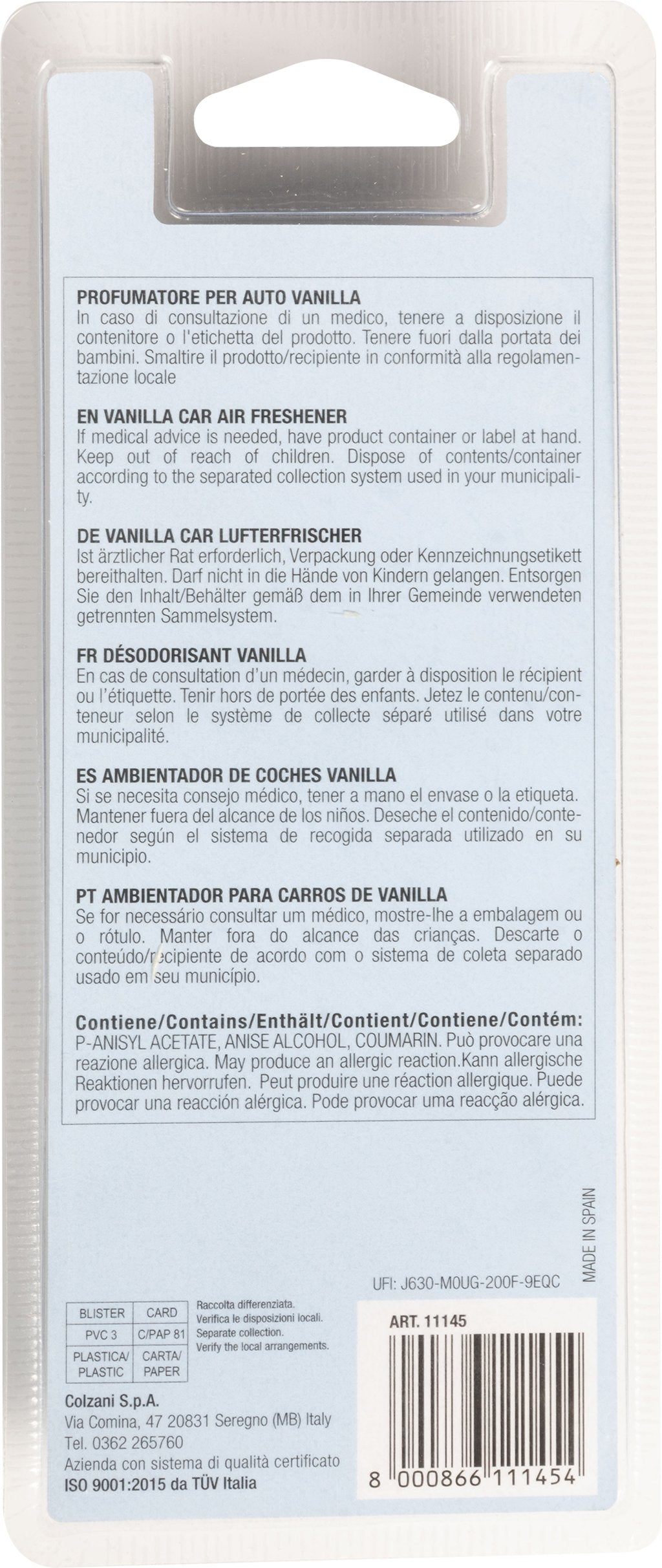 START Sensory profumatore per auto in legno profumazione vaniglia Deodorante