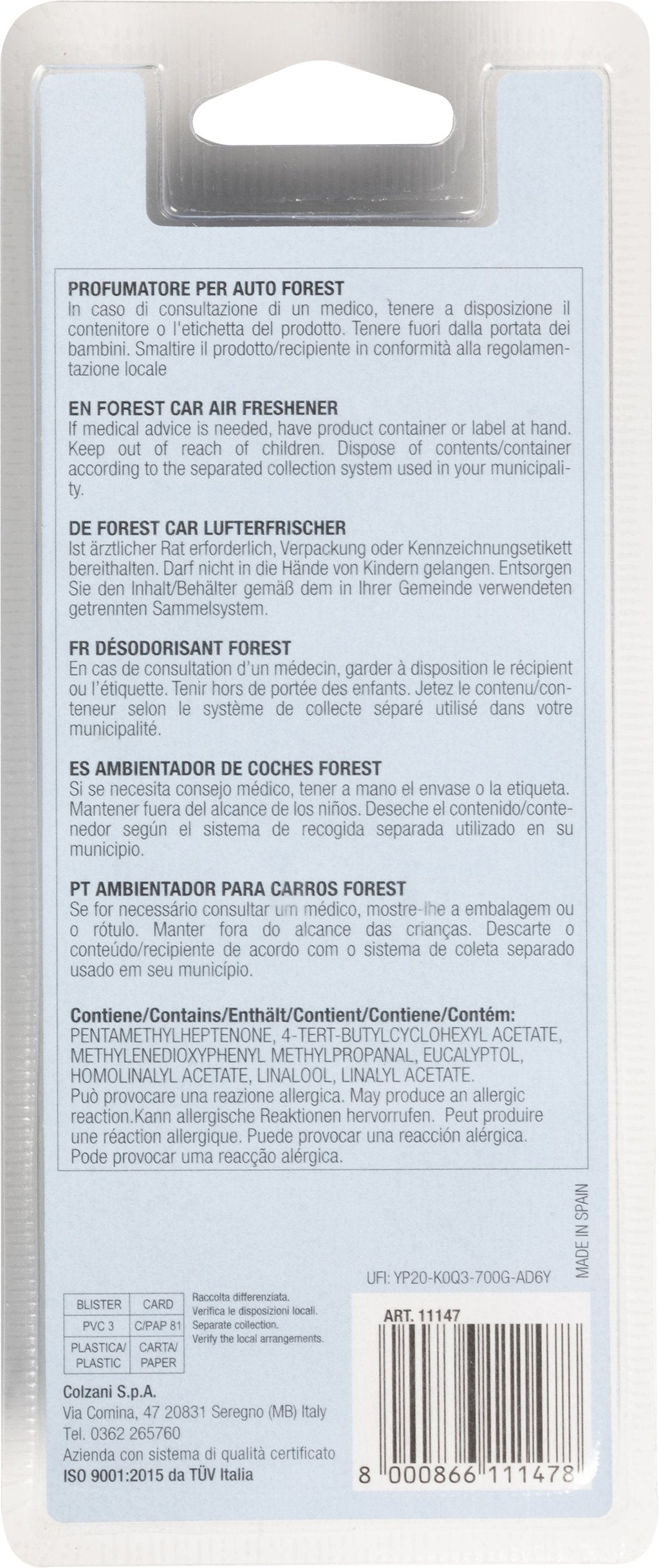 START Sensory profumatore per auto in legno profumazione forest Deodorante