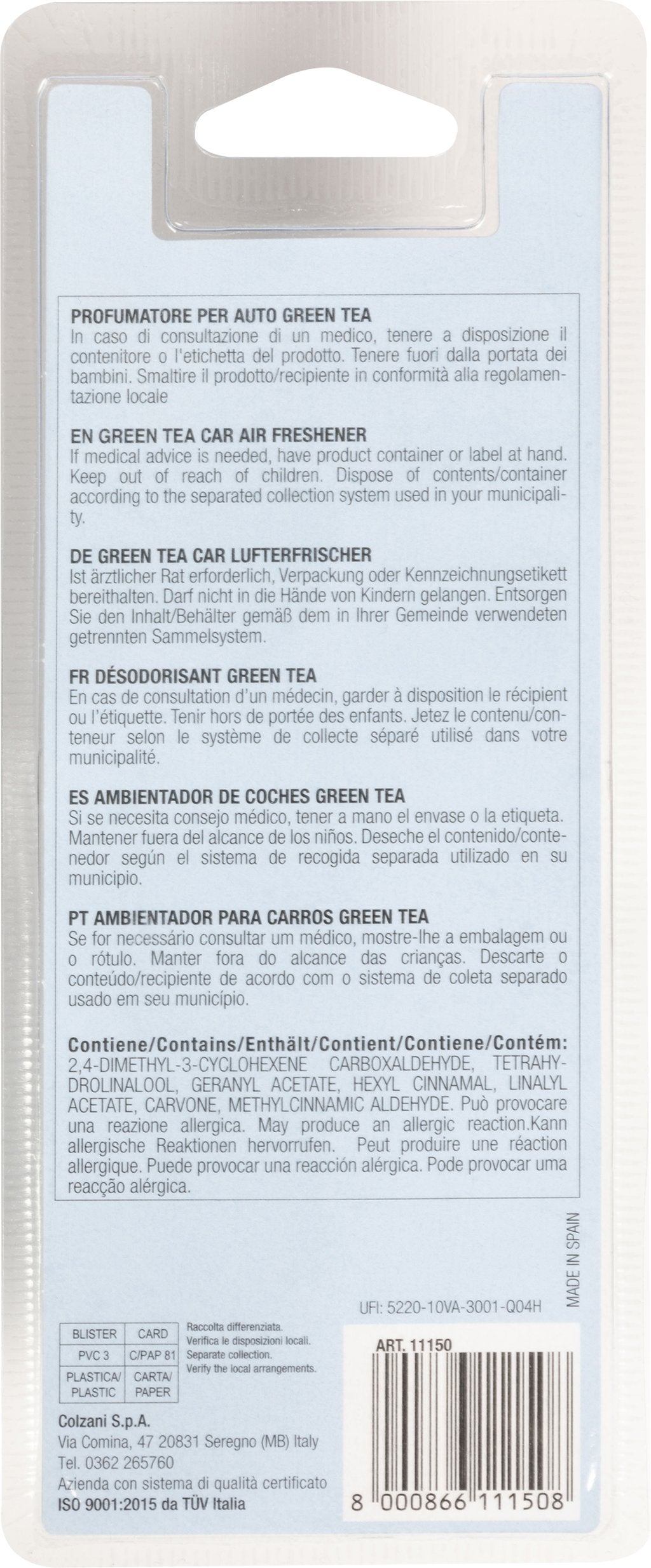 START Sensory profumatore per auto in legno da areatore - profumazione green tea