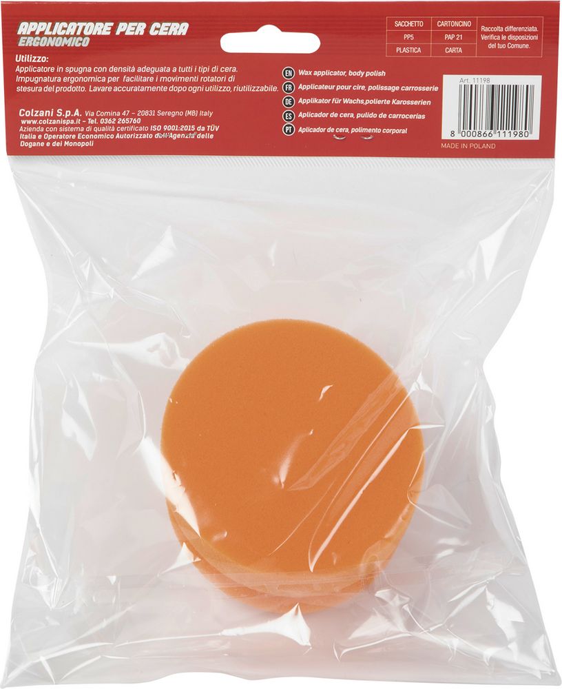 Applicatore per cera ergonomico 1 pezzo diametro 8,5 cm
