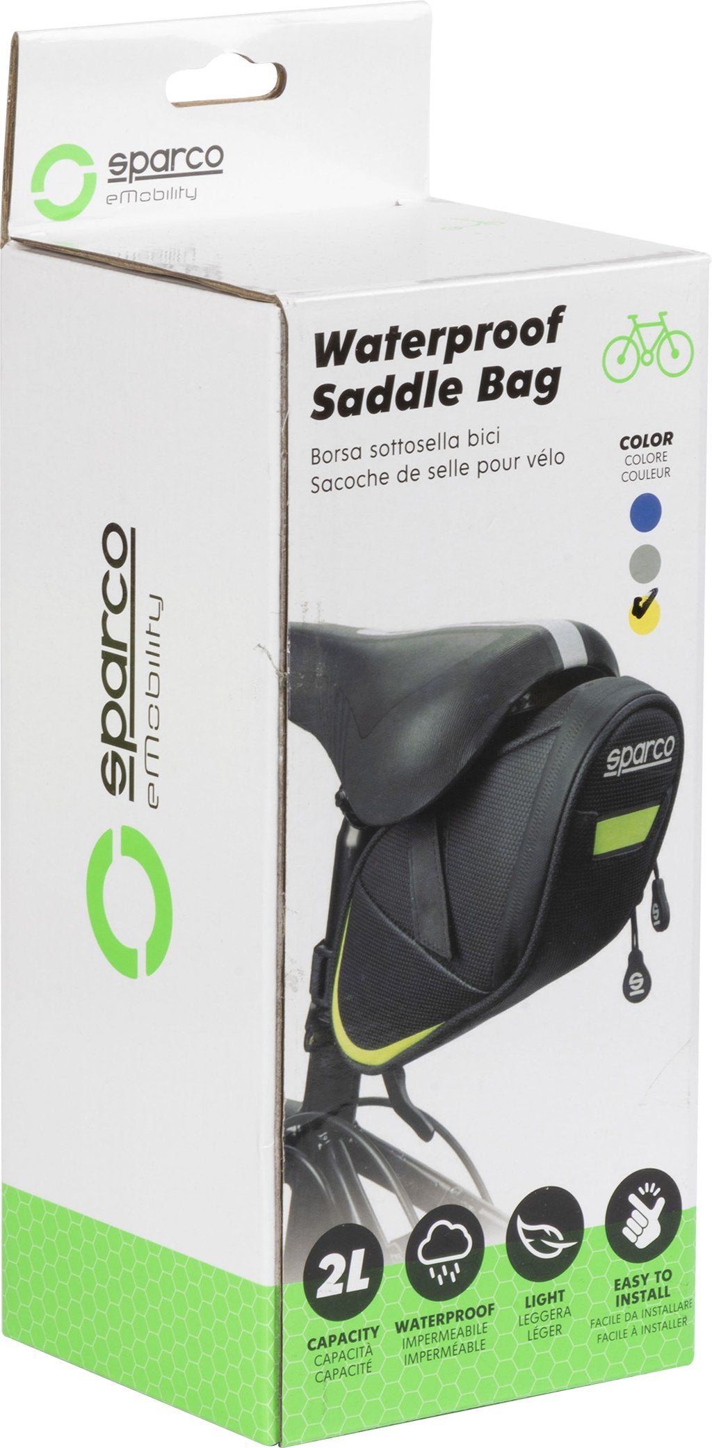 SPARCO borsa gialla per bicicletta in materiali compositi impermeabile