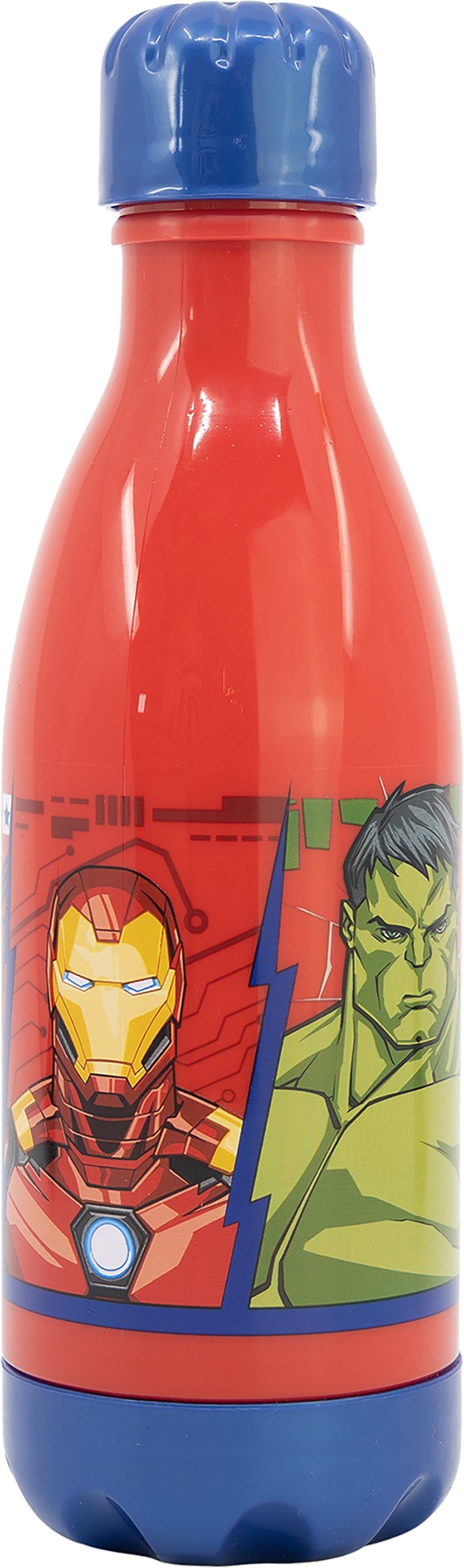 TATAWAY Marvel Borraccia rossa per bambini in plastica Avengers Iron Man Hulk