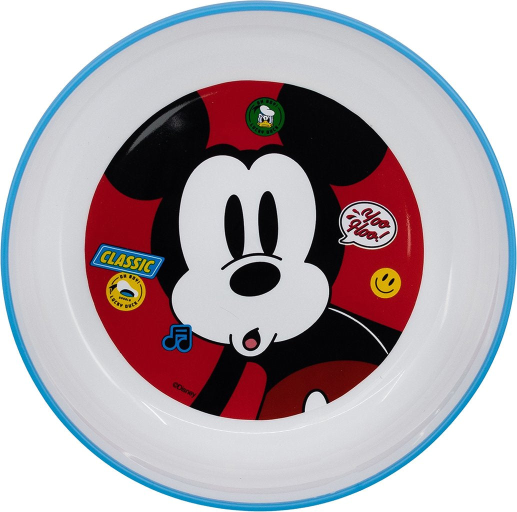 TATAWAY Disney ciotola azzurra e bianca per bambini in plastica Mickey Mouse
