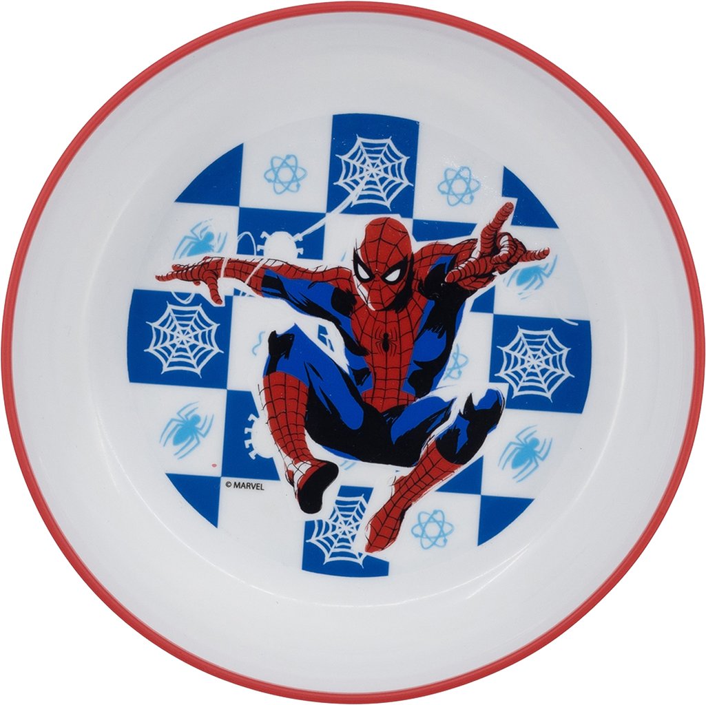 TATAWAY Marvel Disney ciotola rossa e bianca per bambini in plastica Spiderman