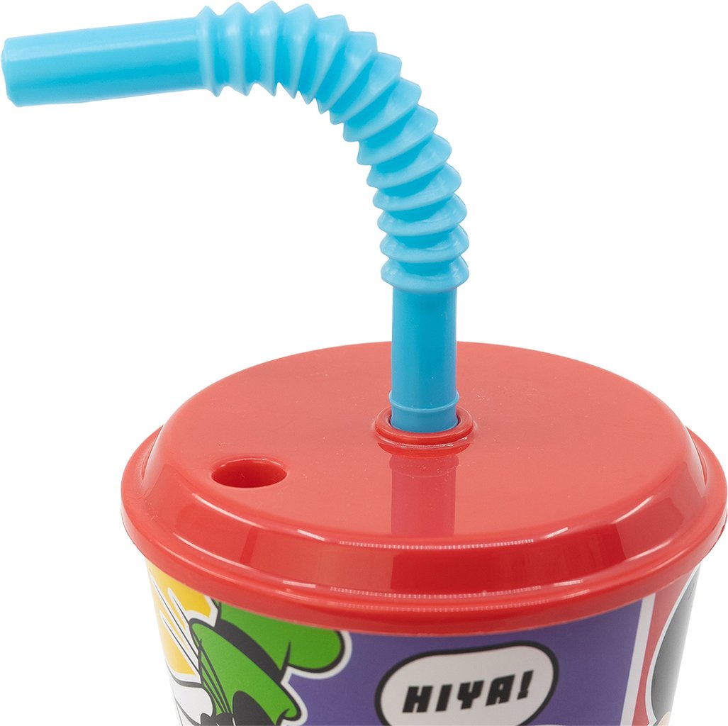 TATAWAY Disney Bicchiere rosso e azzurro per bambini in plastica Mickey Mouse