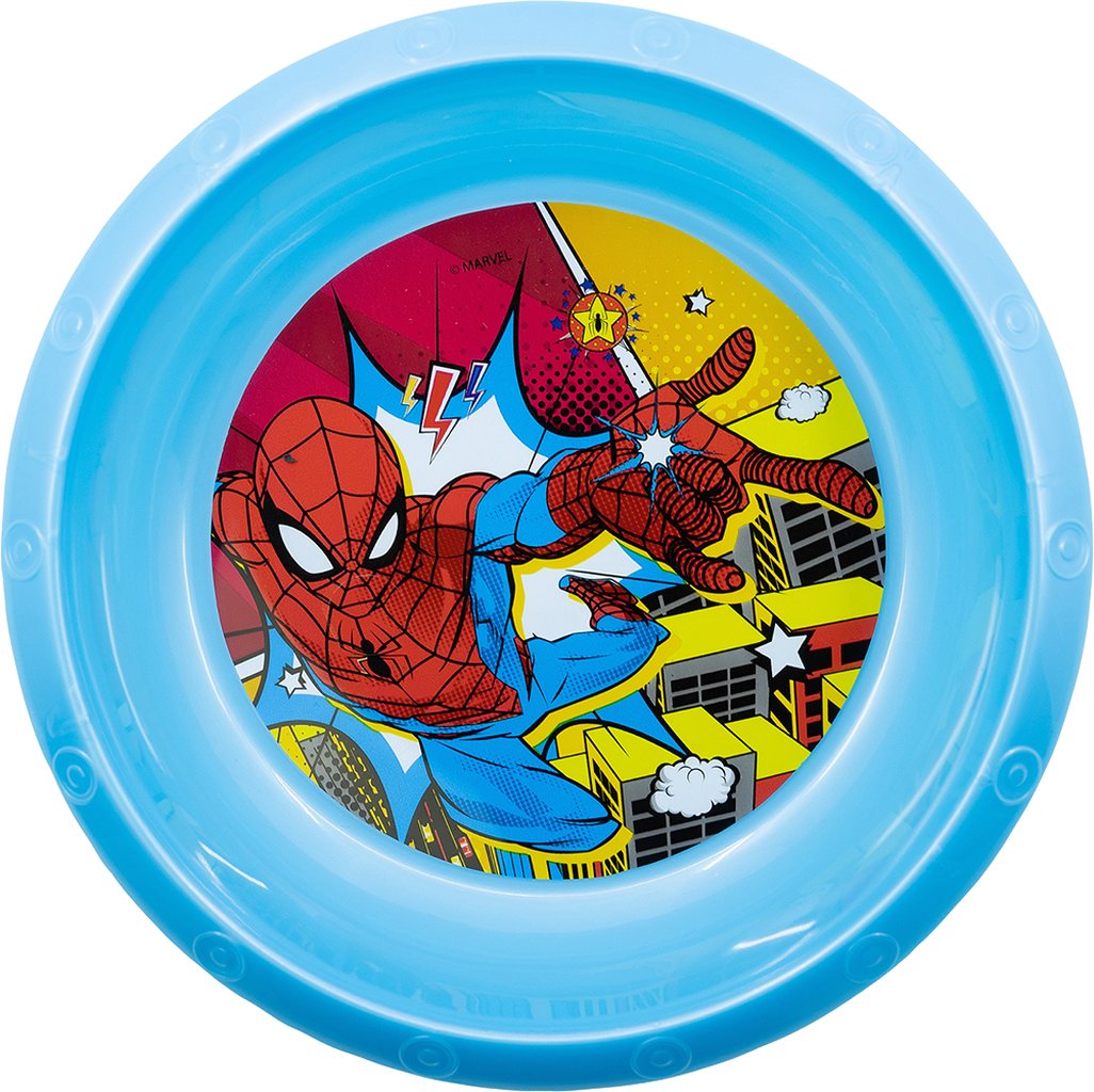 TATAWAY Marvel Ciotola blu per bambini in plastica Spiderman resistente