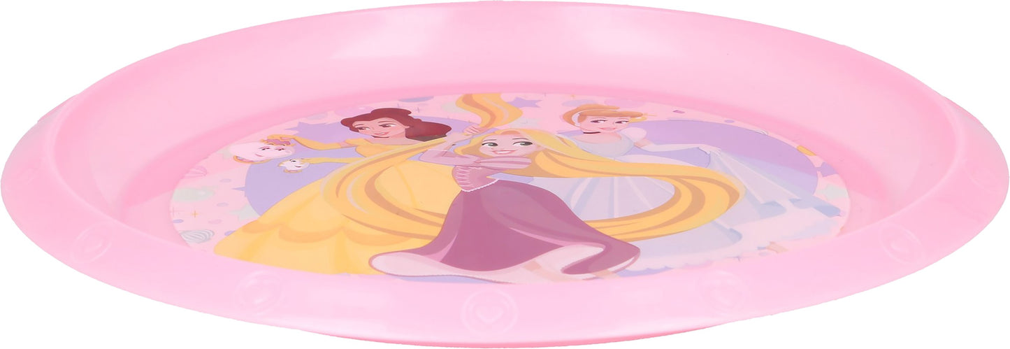 TATAWAY Disney Piatto piano rosa per bambine in plastica Principesse resistente