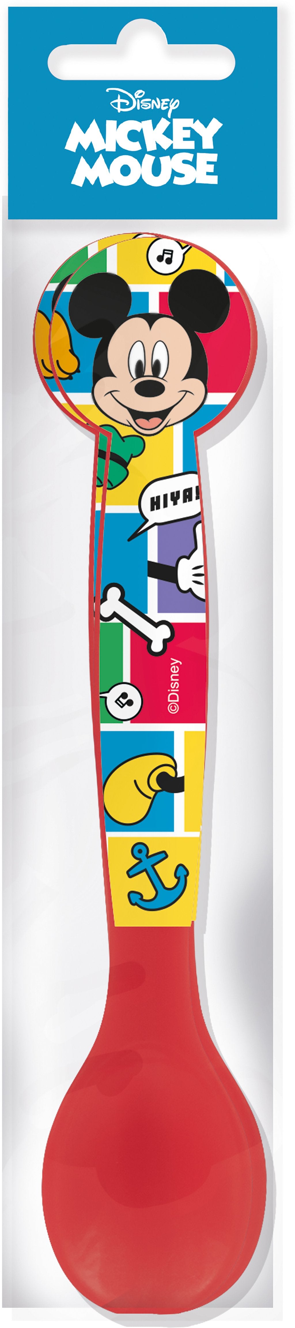 TATAWAY Disney Set 2 posate rosse per bambini in plastica Mickey Mouse Topolino