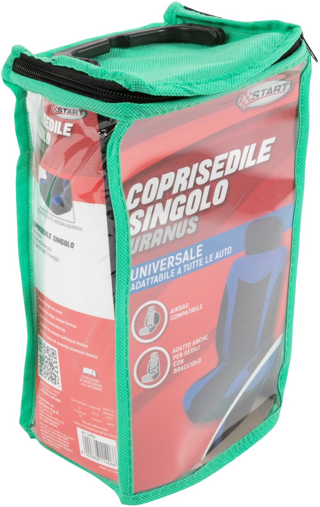 START Coprisedile singolo anteriore Uranus - protezione per sedile - Nero e Blu
