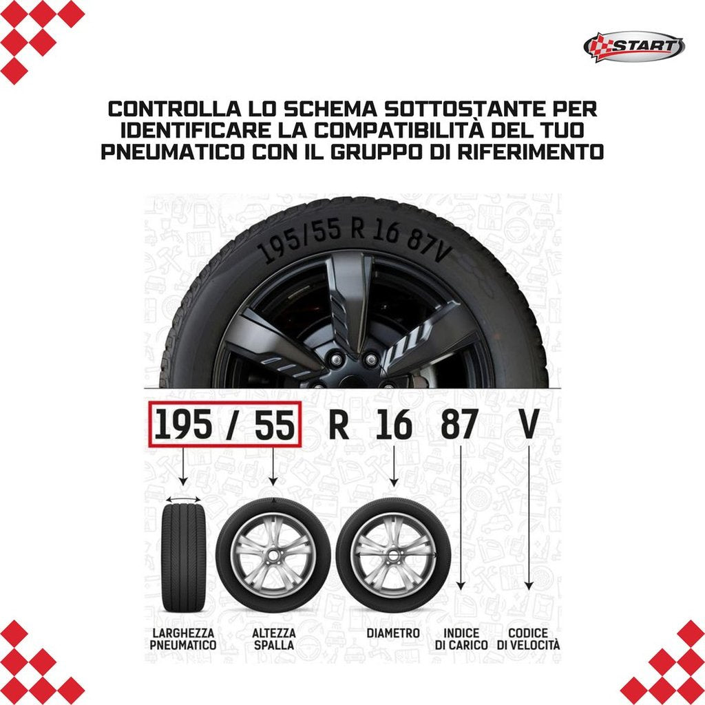 START Set 2 Catene Neve Omologate Gruppo 120 Spessore 7 Millimetri Video