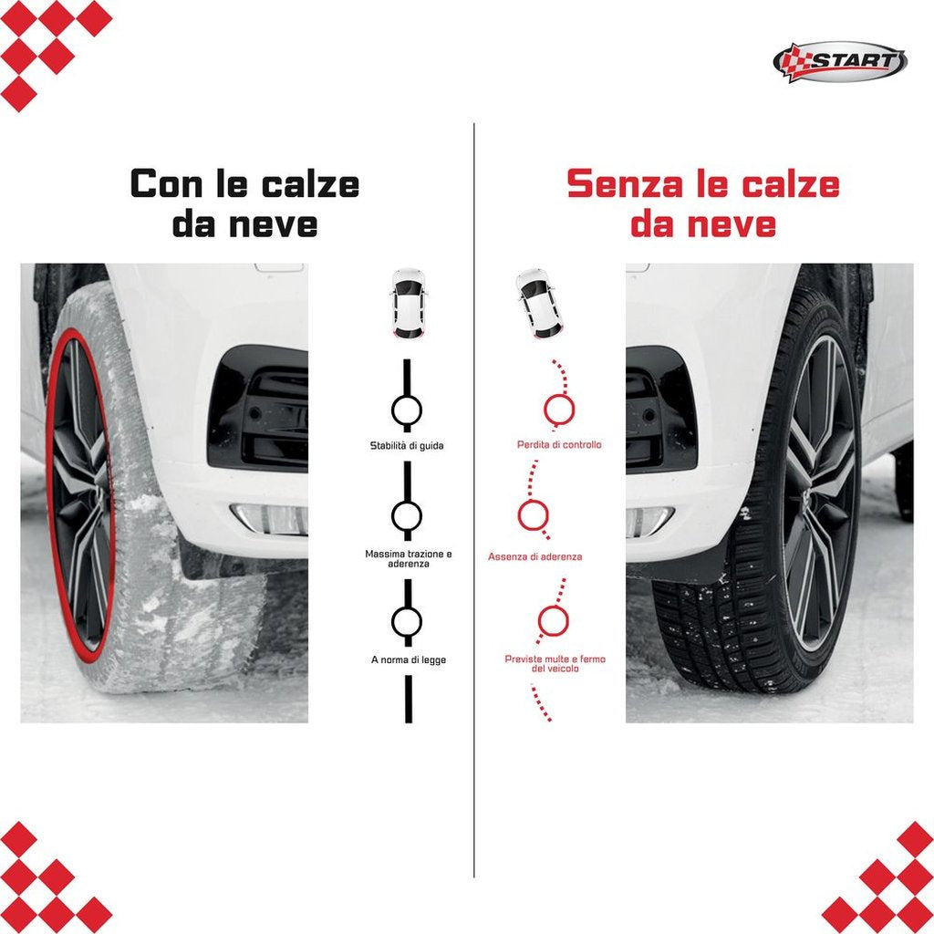 START Set 2 Calze da Neve Bianche Taglia S Omologate EN 16662-1
