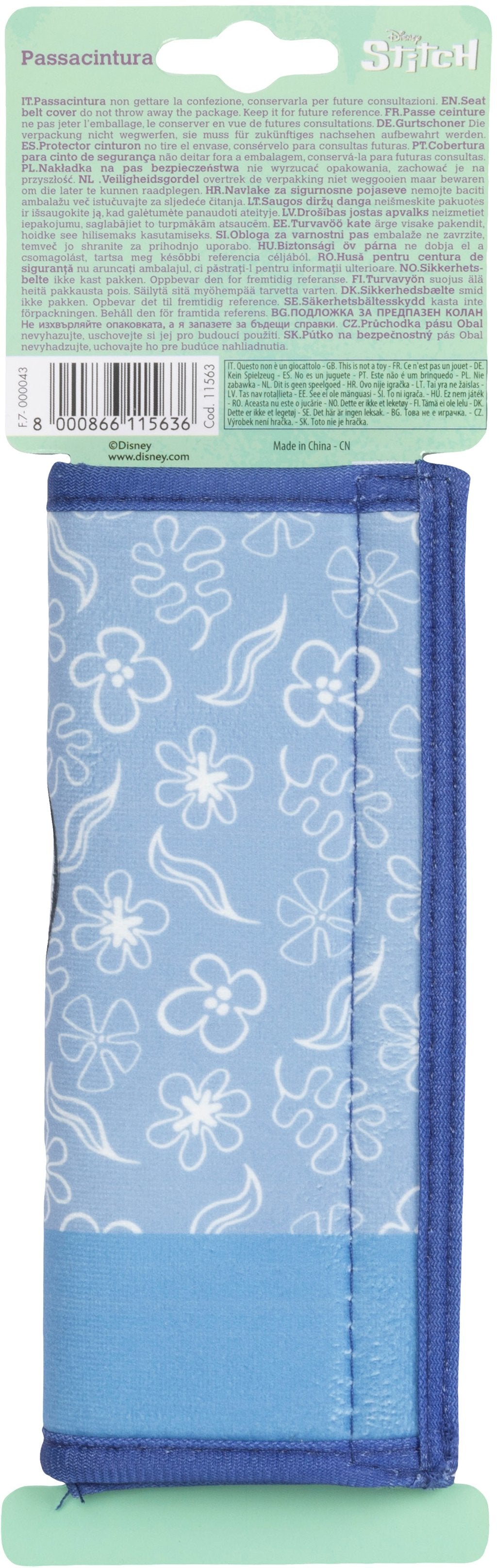 TATAWAY Disney Passacintura Soft Stitch Protezione per Cintura di Sicurezza Auto
