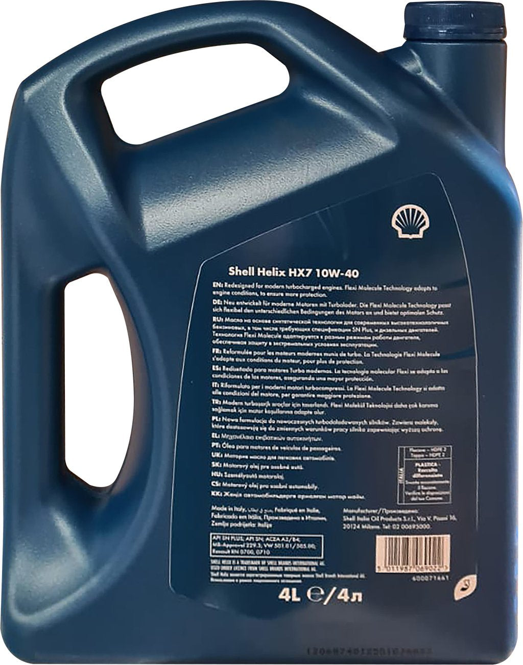 SHELL Helix HX7 10W-40 4L Olio Lubrificante Motore Auto Semisintetico Protezione