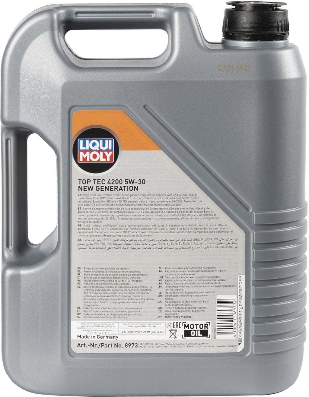 LIQUI MOLY Olio Lubrificante Motore Top Tec 4200 5W-30 5L Accessorio Originale