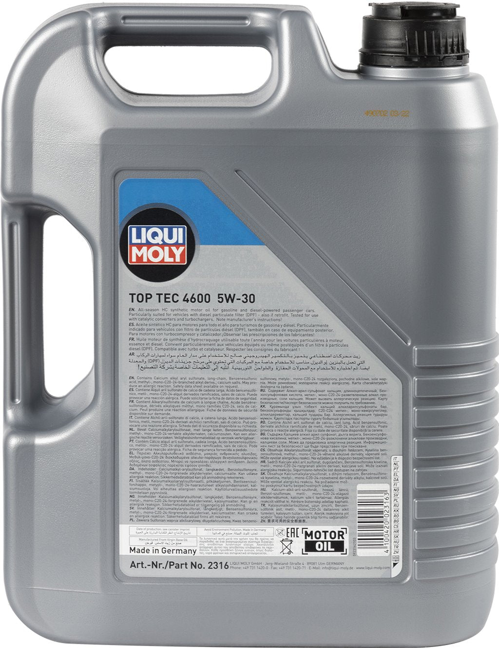 LIQUI MOLY Olio motore leggero Top Tec 4600 5W-30 5L Accessorio Originale