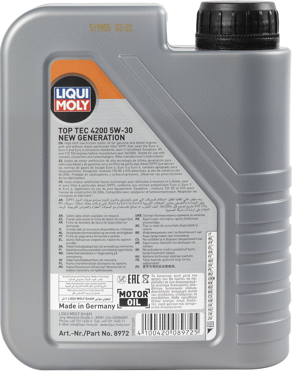 LIQUI MOLY Olio Lubrificante motore Top Tec 4200 5W-30 1L Accessorio Originale