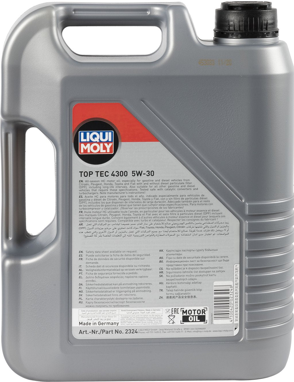 LIQUI MOLY Olio Lubrificante motore Top Tec 4300 5W-30 5L Accessorio Originale