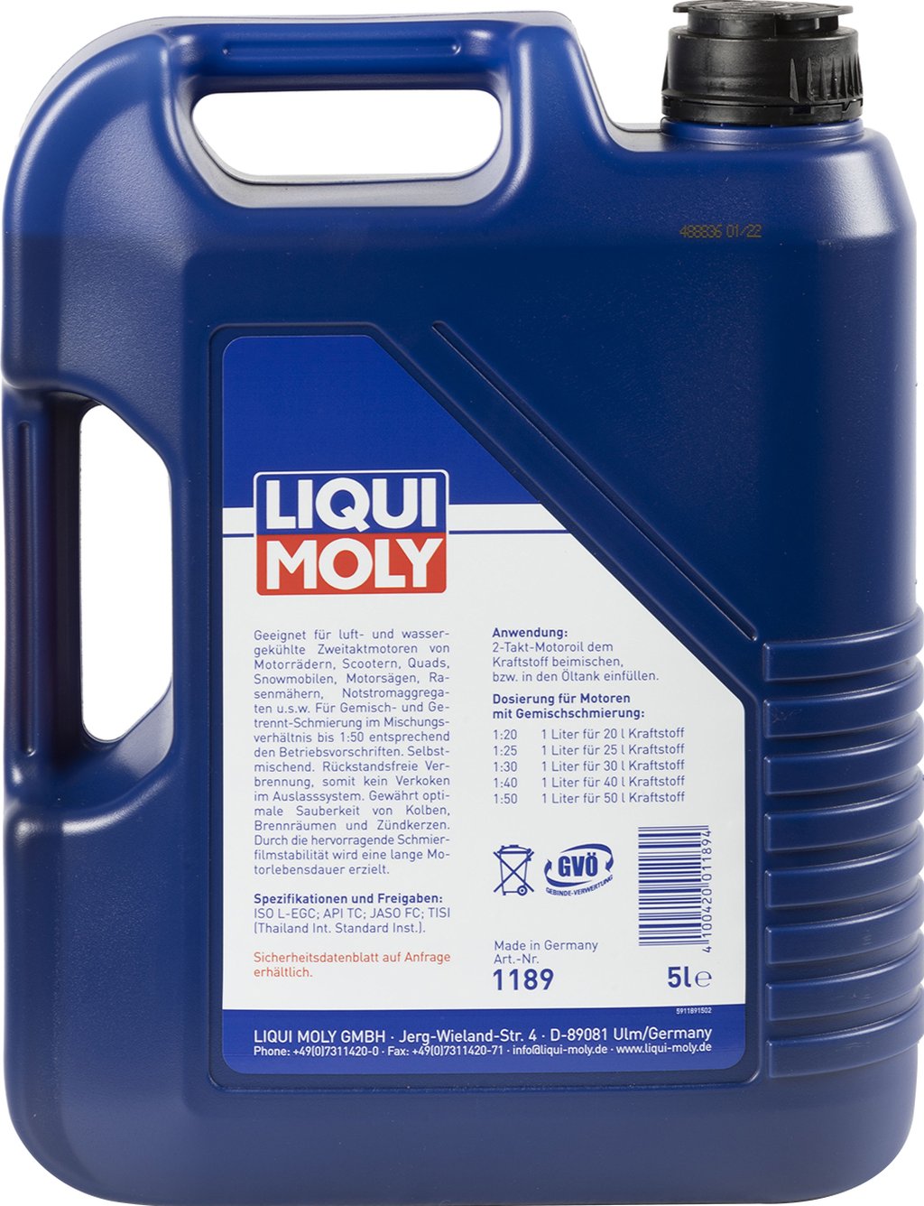 LIQUI MOLY Olio Lubrificante motore 2T 5L Accessorio Originale Uso Quotidiano