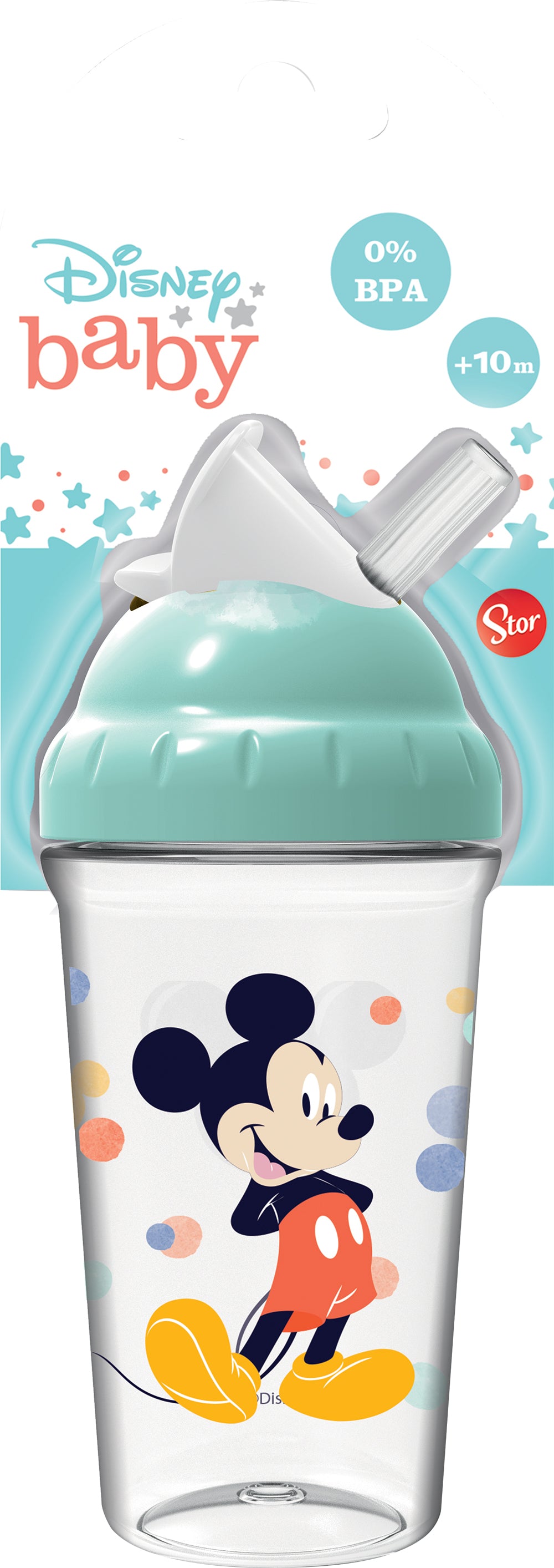 Bicchiere per Bambini con Cannuccia Flessibile con Grafica di Disney Mickey Mouse da 295 ml