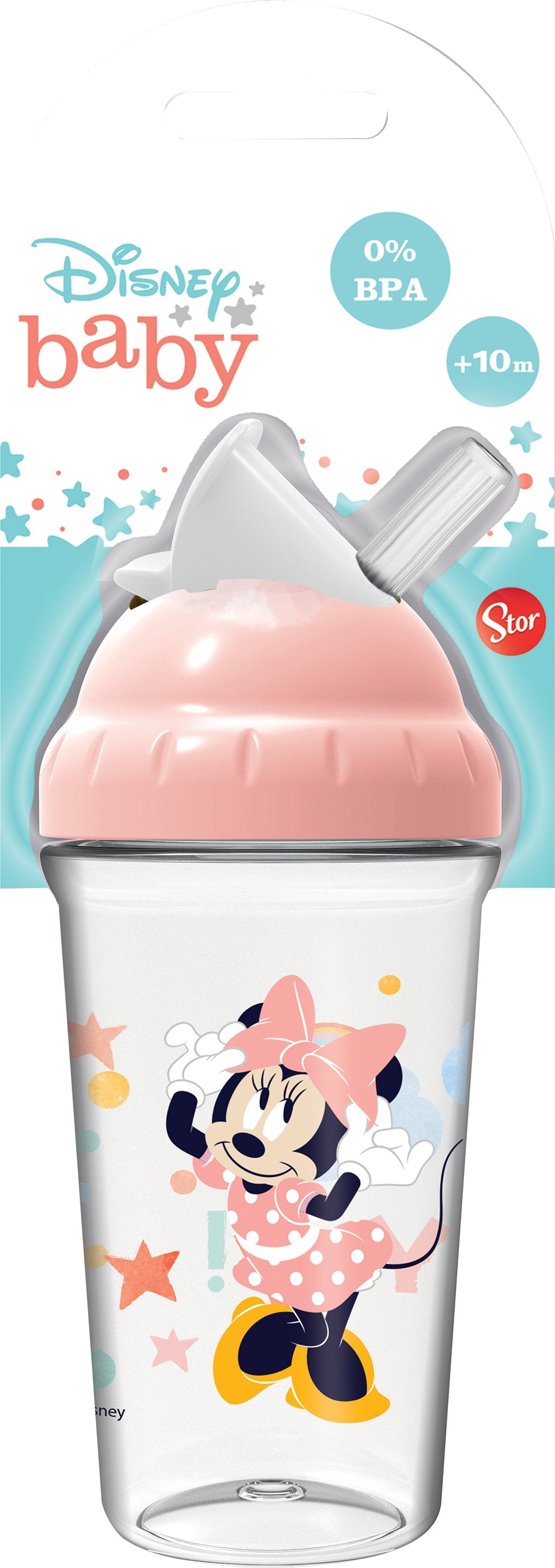 STOR Bicchiere con Cannuccia flessibile per Bambini grafica Disney Minnie