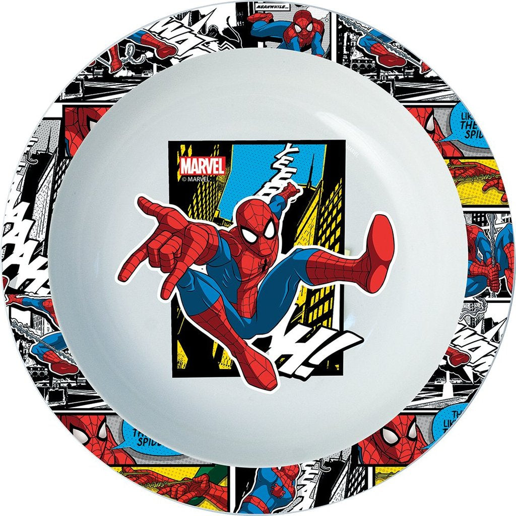 STOR Piatto Fondo Originale Marvel Spiderman in plastica rigida per bambini