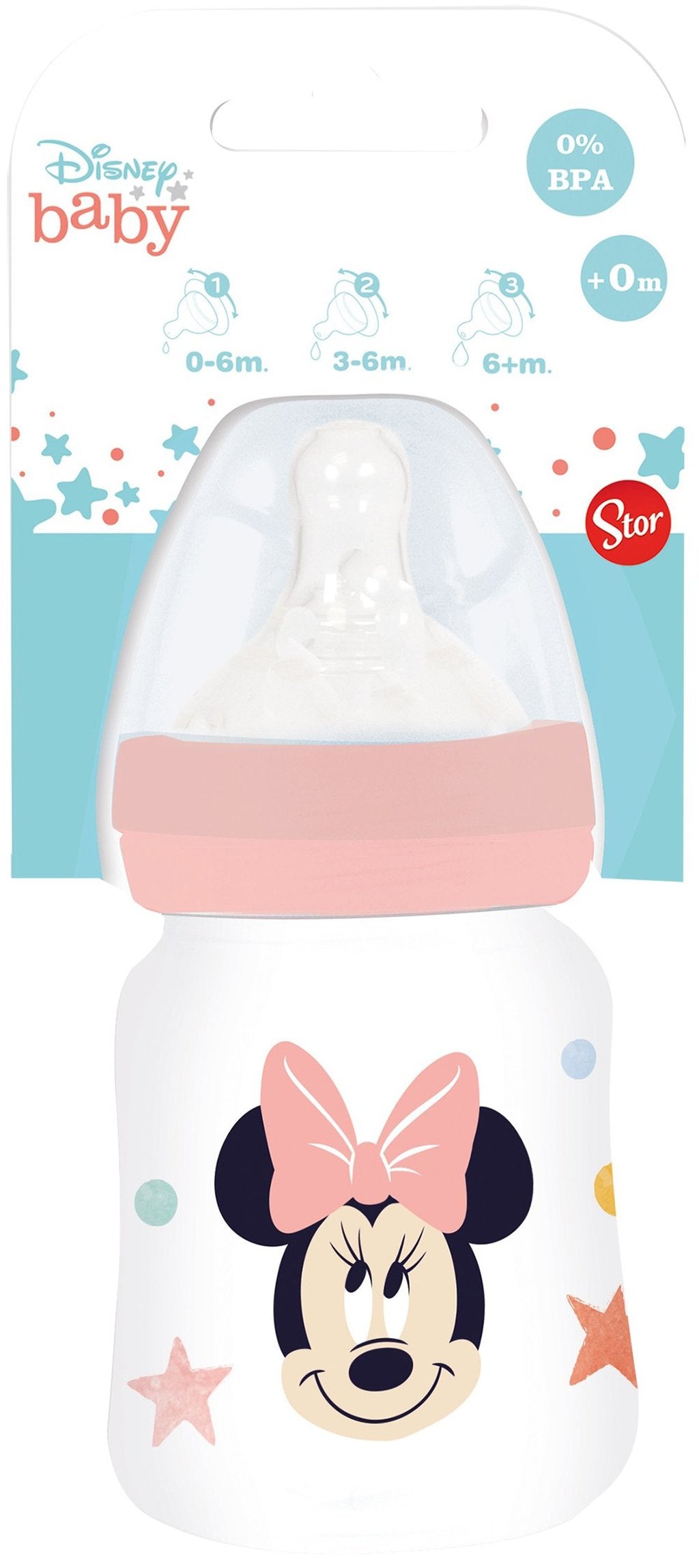 STOR Biberon Bambini Disney Minnie da 150 ml in plastica senza BPA Topolino