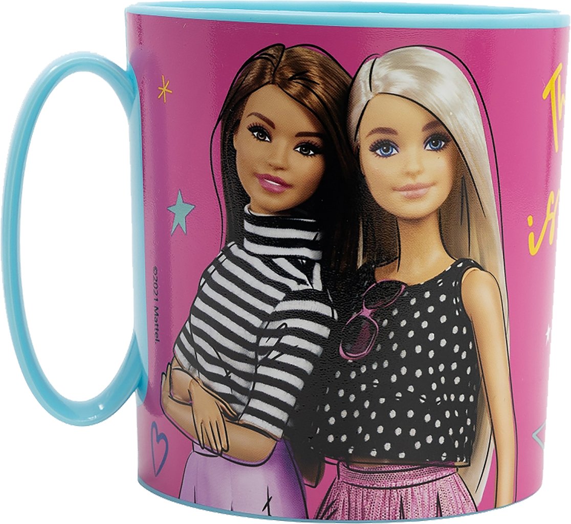 STOR Tazza rosa per bambini in plastica Barbie da 350 ml adatta al microonde