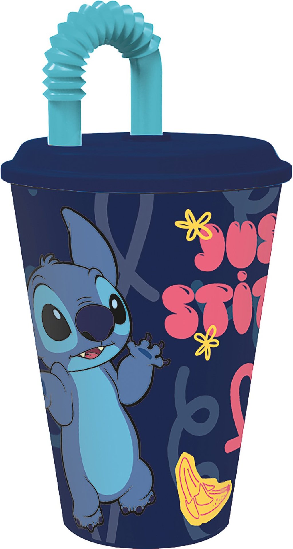 STOR Bicchiere plastica per bambini Disney Stitch da 430 ml, senza BPA
