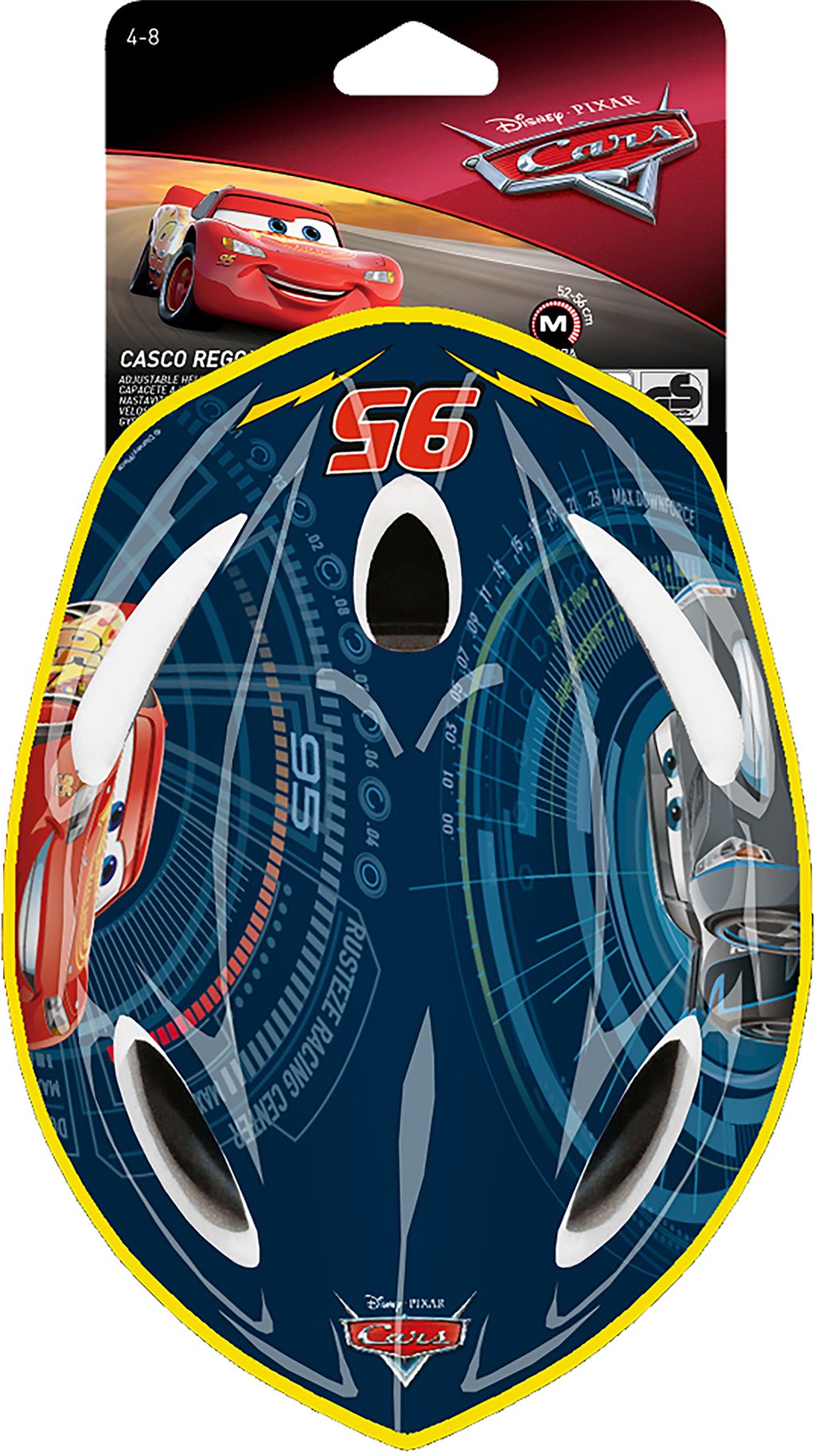 TATAWAY Casco Easy Disney Cars bicicletta fori di aerazione 52-56 cm 4-8 anni