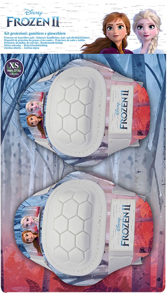 Kit con gomitiere e ginocchiere Disney Frozen da bambina. Taglia XS (3-6 anni)