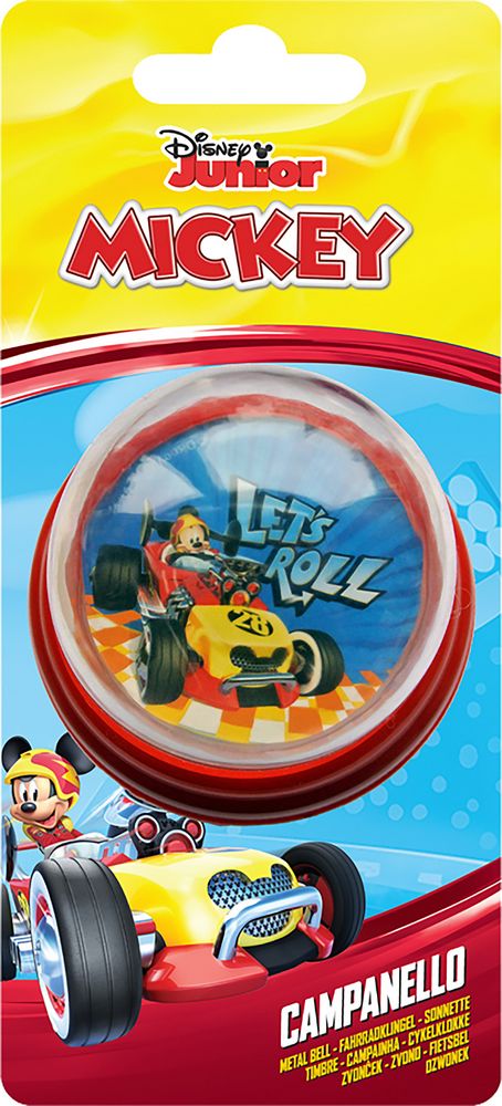 Campanello Disney Mickey Mouse per bicicletta da bambino, colore blu e rosso