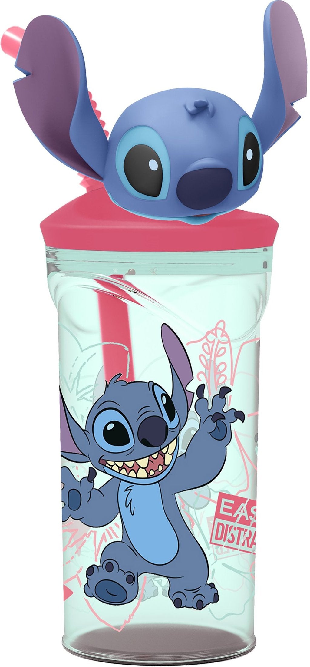 STOR Bicchiere in plastica per Bambini 3D di Disney Stitch senza BPA Scuola