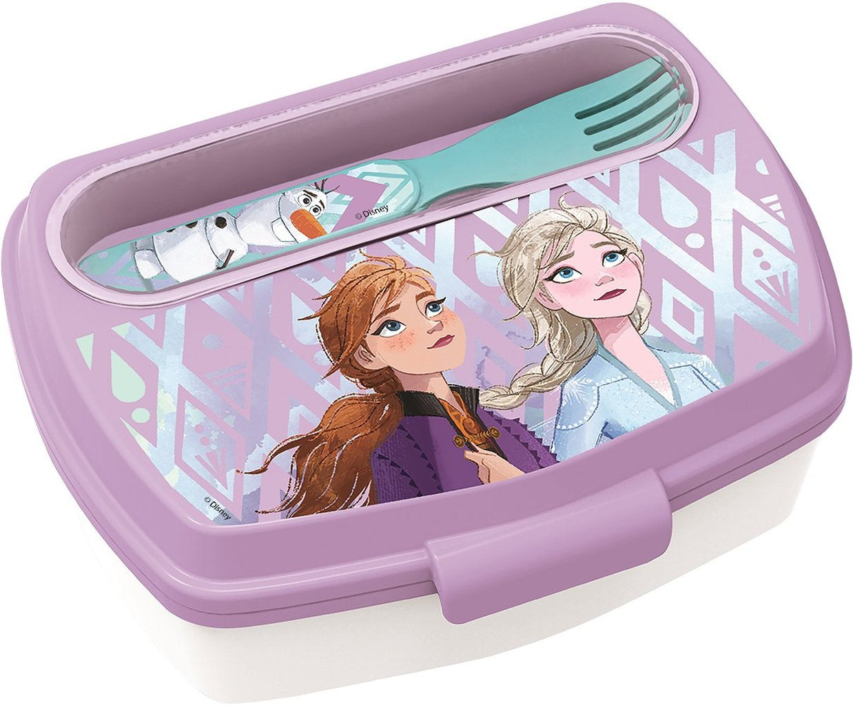 STOR Sandwich Box Frozen Con Posate Integrate Disney Per Bambini Originale