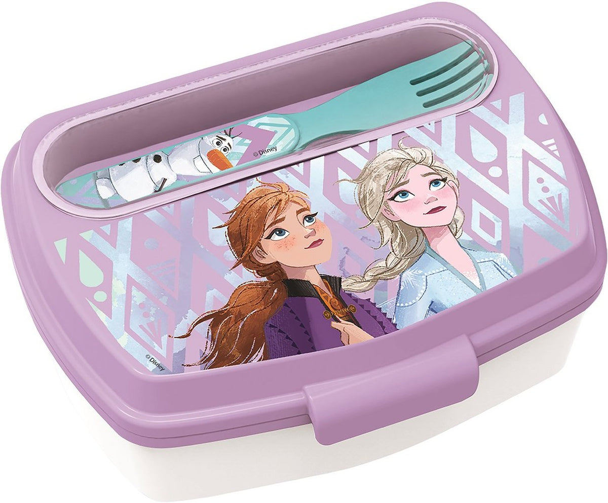 STOR Sandwich Box Frozen Con Posate Integrate Disney Per Bambini Originale