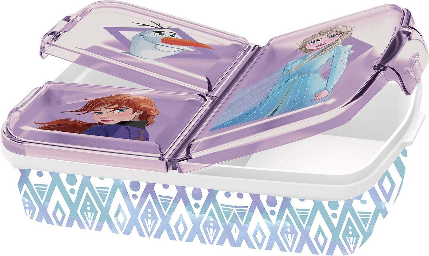 STOR Sandwich Box Bambine Disney Frozen con 3 Scomparti in plastica senza BPA